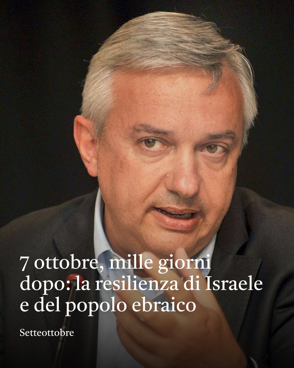 Maumol's tweet photo. "Il 7 ottobre il più feroce, sanguinoso attacco contro lo Stato ebraico dal '48". A 1000 giorni da allora, Molinari spiega il significato di questo conflitto, cosa ha cambiato e perché la vera novità è stata la resilienza dello Stato e del popolo ebraico https://t.co/QcOCL3t9gT https://t.co/b0BU5bWmhs