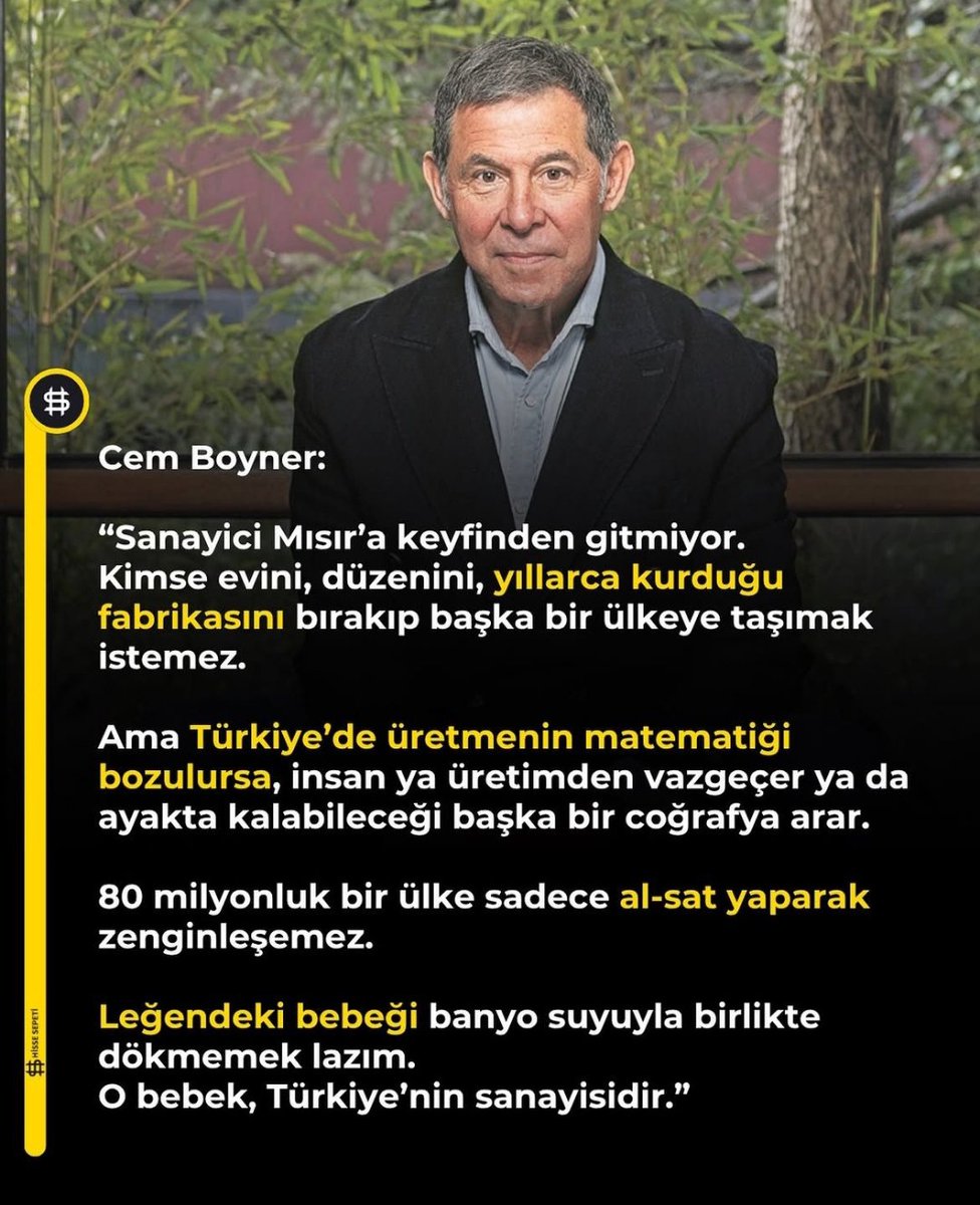 T_Muderris's tweet photo. Bak sen! 😕
Birde akıl veriyor Beyaz Türklerin şahı Cem Boyner efendi. 
‼️2001 krizinde 25 banka batarken bu beyaz herif tek kelam etmemişti. 
‼️ Türkiye ihracatı 20-30 milyon dolarlardan 300 milyar dolarlara varınca da tek kelam etmemişti beyaz herif. 
‼️15 Temmuz gecesi millet tanklarının önüne yürürken yine tek kelam etmemişti bu beyaz herif! 
‼️ Türkiye'nin temiz sularının kirlenmesine yol açan çevre düşmanı boyama Tekstil sektörü yurt dışına devletten eskisi gibi fonlanamadığı için gidiyor ve iyi de oluyor. Bunu bildiği halde tek gelen etmiyor beyaz herif. 
‼️ CHP'li belediyeler milyon dolarlar milyon eurolar rüşvet toplarken Cem Boyner adlı herif tekkelem etti mi duydunuz mu? 
‼️ Torunu yaşındaki kızlarla belinde havlu ile Otel odalarından çıkan belediye başkanlarına tek Kerem etti mi bu beyaz herif? 
‼️ Devlet tarihin en büyük depreminden sonra 2-3 yılda 500 bine yakın konut yapınca tek Kerem etti mi bu beyaz Türk beyaz herif.

Dert başka. 😡