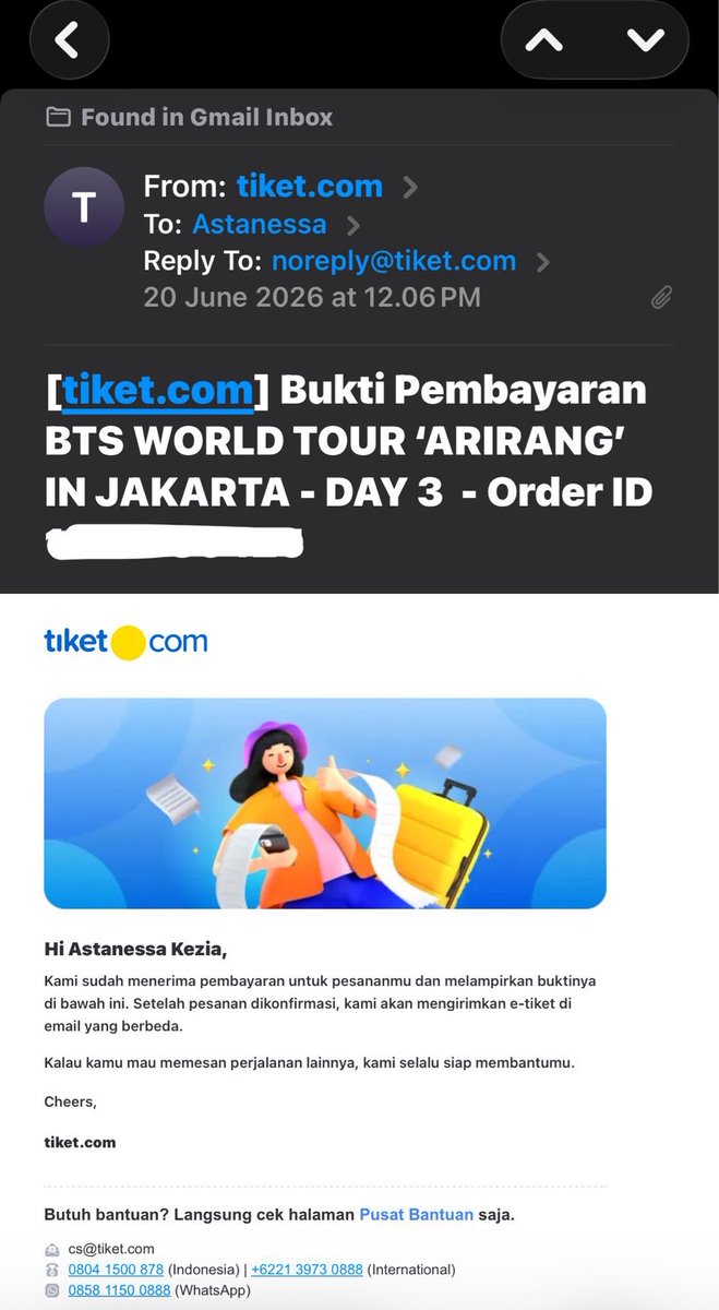 astanessa's tweet photo. Hi guys, yang masih cari BTS Arirang in Jakarta aku avail 2 tickets Platinum Floor B di Day 3 yaa.

Aku jual tiketnya krn aku dan sodara2 milih nntn di plat tribun.

Tiket a.n aku sendiri, harganya 5.5/tix. Kalau butuh proofs dan detail lain boleh bgt langsung dm aku!

#WTS #WTB https://t.co/6vKOrRyF8E