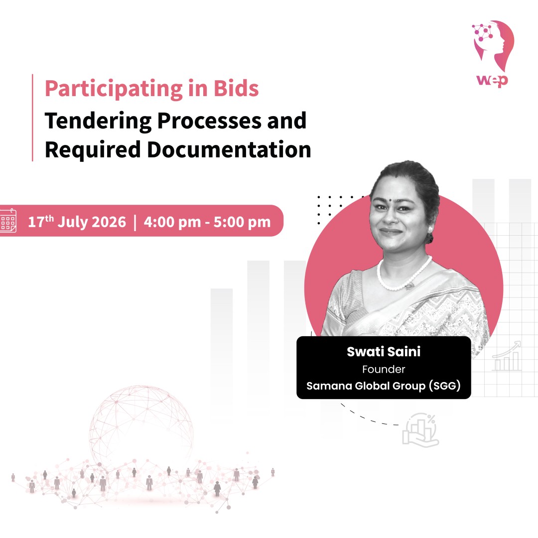 wep_community's tweet photo. Not sure what documents you need to apply for a tender?

We've got you covered.

Join the #WEP Expert Training Session with Swati Saini.

📅 17 July | 4 PM

Register now: https://t.co/koA3hmI6GI https://t.co/2Zhk9COZvK