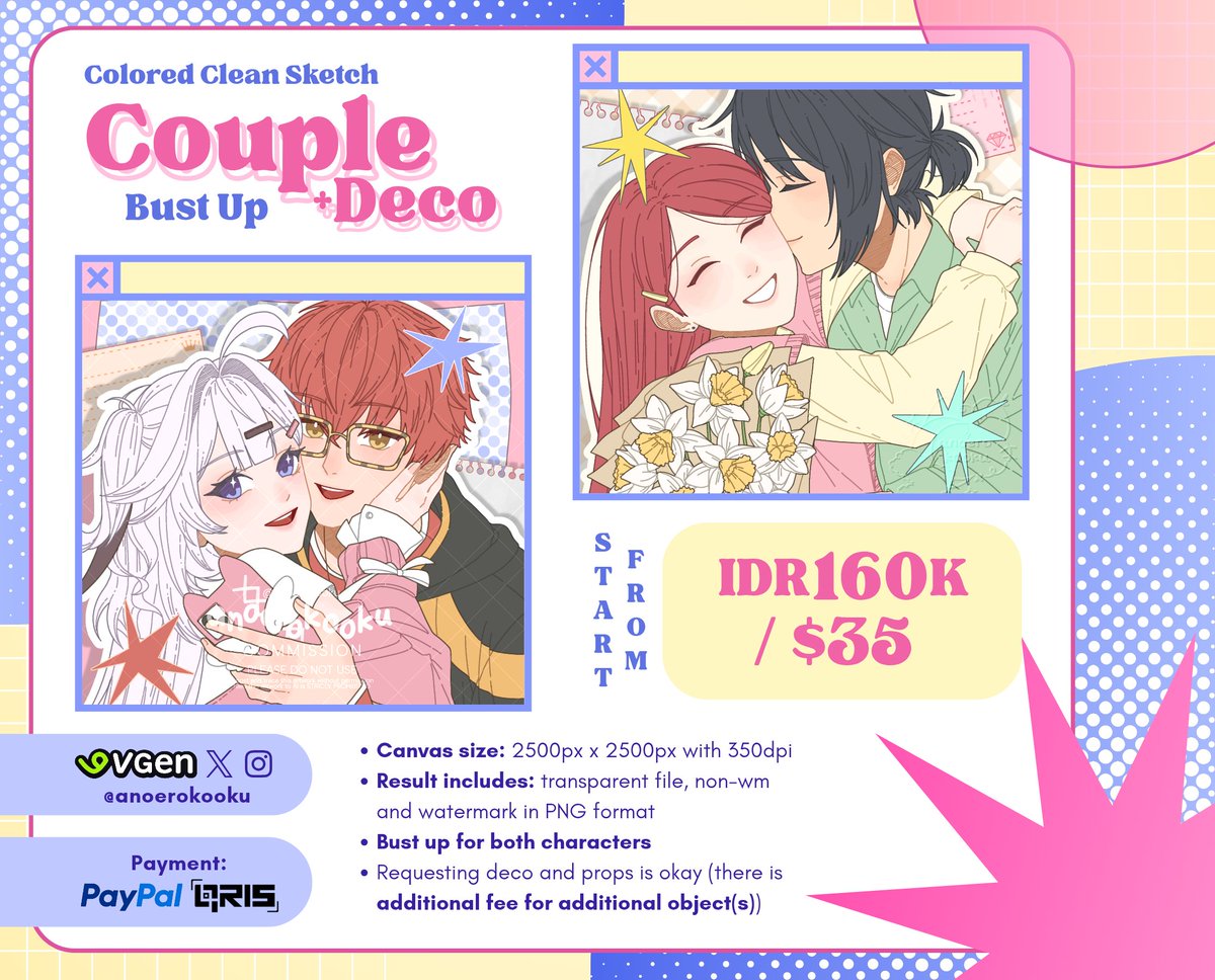 anoerokooku's tweet photo. [RTs n likes are super appreciated! (⁠♡⁠ω⁠♡⁠ ⁠)⁠ ⁠~⁠♪]

helloooO (⁠>⁠o⁠<⁠)⁠ﾉ⁠✧
 i'm currently opening Bust Up Couple + Deco commission for both local and international!
please check the details in the thread below~ 🩷🩵✨ https://t.co/yZ0osrqgM5