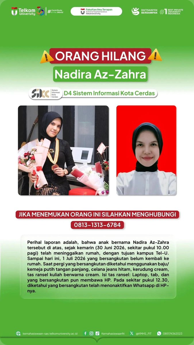 michellelelele_'s tweet photo. ⚠️ORANG HILANG⚠️
bantu up ya guys khususnya anak telkom bandung/orang Bandung

untuk saat ini kronologinya di pict ya karna aku cuma bantu share aja🥹
thank you yang uda bantu share! https://t.co/jNCi0BmVgi