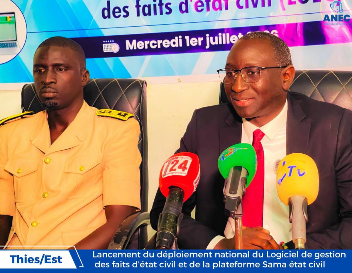 anecsenegal's tweet photo. Thiès: le Directeur général de l’ANEC lance le déploiement national des outils numériques de l’état civil https://t.co/SKC1EK0VEr