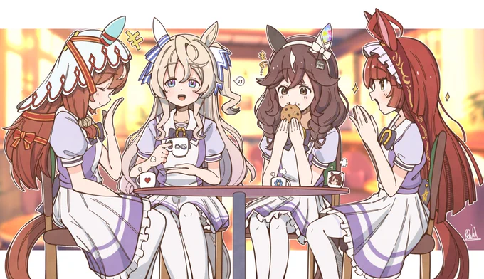 お清楚すぎるお茶会 なおデジたんは既に浄化された模様 #ウマ娘