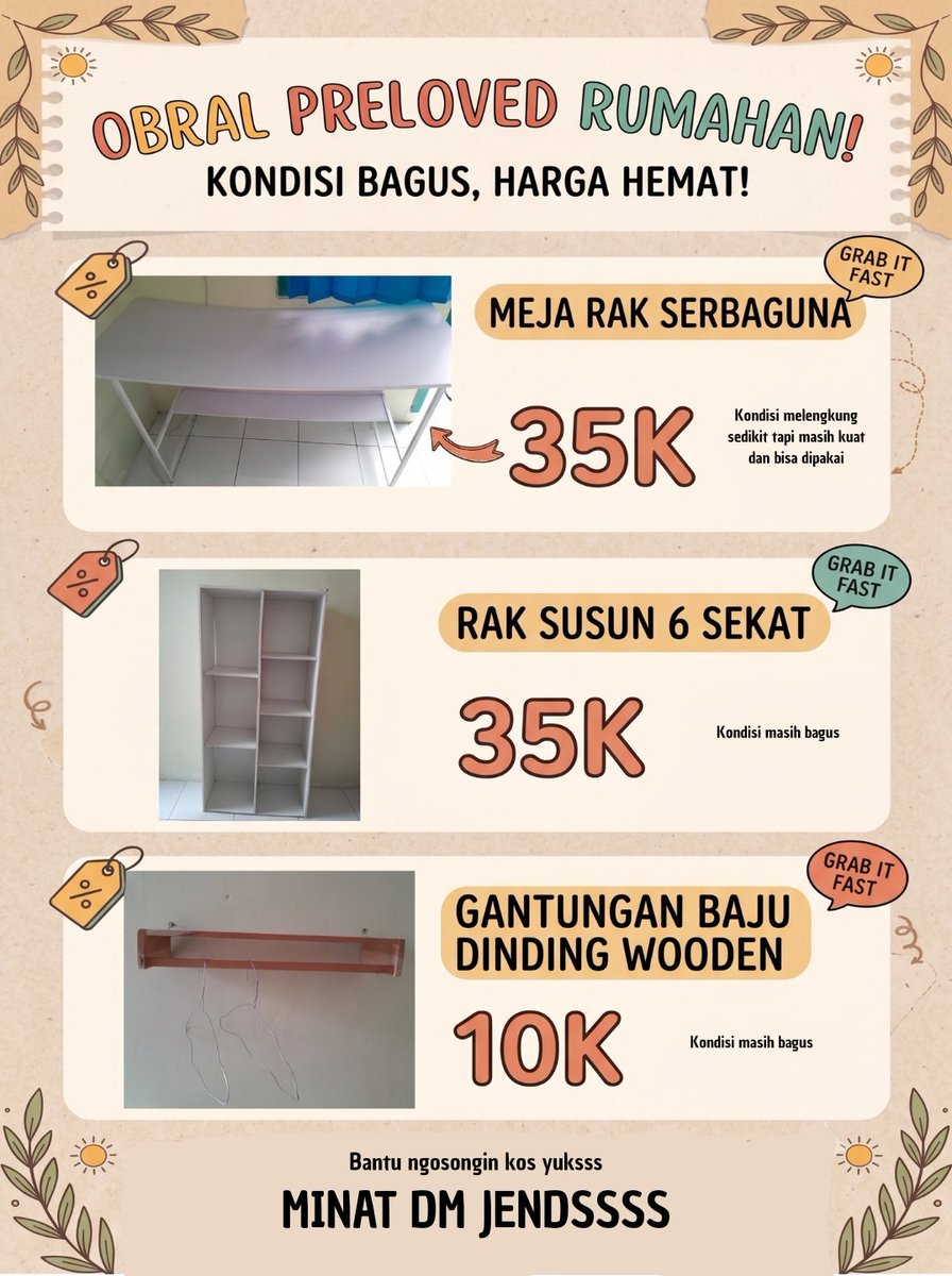Sewakursiroda's tweet photo. @unsoedmfs yukk murah aja nderr siapa tau minat, sekalian bantu ngosongin kos mau pulkam :))) https://t.co/tUJwaVTLjc