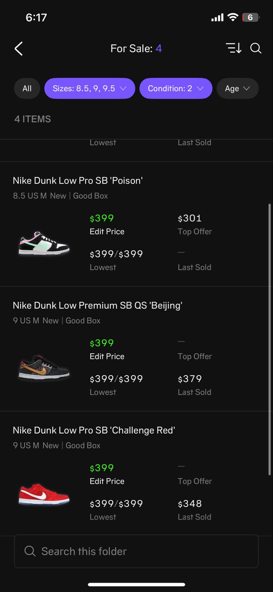 ceojae1983's tweet photo. To my resellers listen to to goat alias I got some of my sb vintages dunks DS OG ALL for the very low magnet posion red challenges Beijings all $399 on goat I’m cleaning closet up and time to let go of alot that don’t fit nomore all are DS OG ALL 10/10 condition go now family https://t.co/kLX1OvrJNN