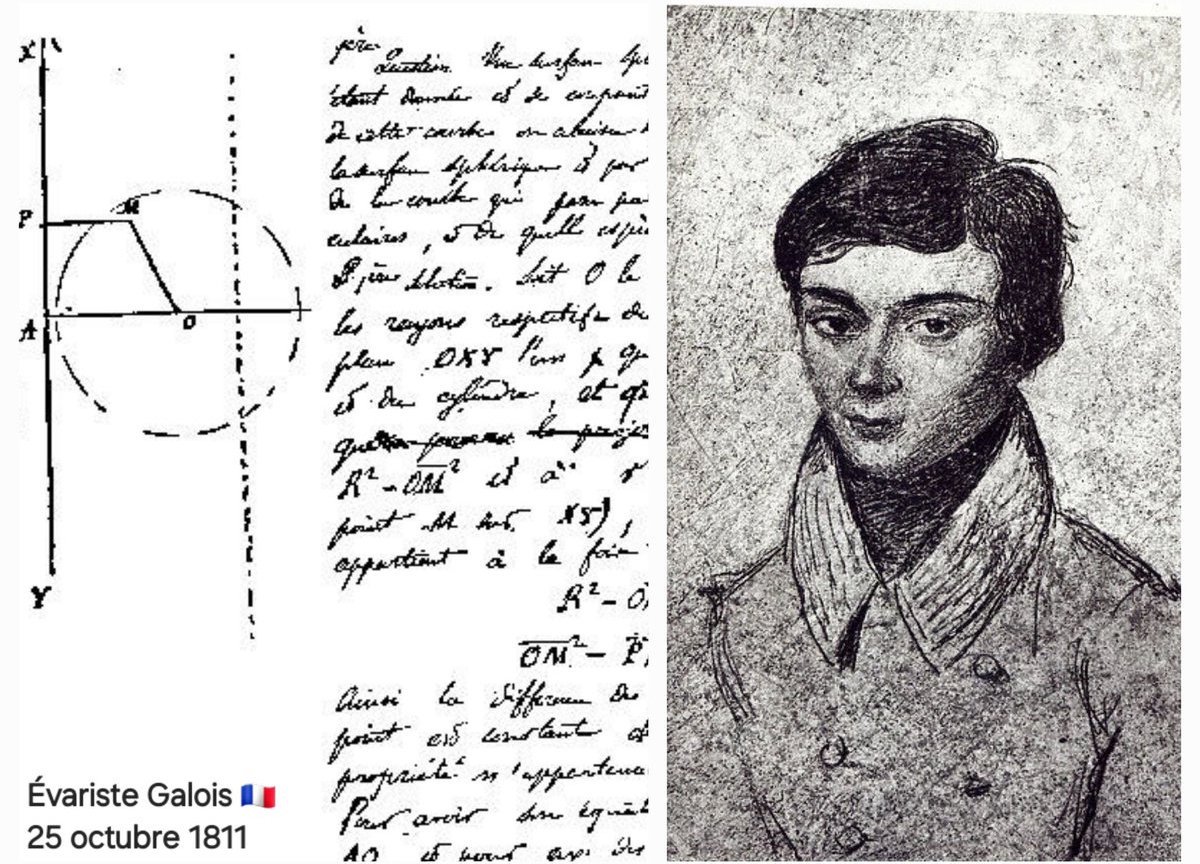 MillieMarconnni's tweet photo. A French teenager wrote the math that now guards your bank account, and he wrote most of it in the hours before a gunfight he knew he would lose.

His work is called finite field theory. He built it before he turned 20.

Évariste Galois was born near Paris in 1811, into a country that was tearing itself apart.

He failed the entrance exam to the best engineering school in France, twice, partly because the examiner could not follow how his mind jumped ten steps ahead.

He got kicked out of another school for insulting the director in a newspaper. He was arrested for his politics. He drank for the first time in a prison cell.

He was 20 years old and almost nobody in mathematics took him seriously. The most famous mathematician in France read his work and called it incomprehensible.

Then he fell for a woman named Stéphanie, and it pulled him into a duel.

The night of May 29, 1832, he did not sleep. He sat down and started organizing everything he had figured out into a long letter to his friend Auguste Chevalier, terrified it would all die with him in the morning.

Next to one theorem, where the proof was not finished, he scrawled four words in the margin: "I have no time."

At dawn he walked to a field, stood in front of a pistol, and got shot in the stomach.

His opponent left him there. A farmer found him hours later. He died the next morning at ten o'clock. His last words were to his younger brother. Don't cry. I need all my courage to die at twenty.

His papers sat in a drawer for over a decade before anyone understood them.

Here is what he had actually done. Galois found a way to build tiny number systems that only contain a fixed handful of numbers, where you can still add, subtract, multiply, and divide without ever running off the edge.

Everything wraps around and stays inside. These are now called Galois fields.

That sounds like a toy. It is the exact structure your bank runs on.

Every time you tap your card, the encryption that scrambles your money into gibberish is doing arithmetic inside one of these fields. The standard is called AES, and it lives inside a Galois field of exactly 256 elements.

The system protecting billions of dollars a day is built on a shape a heartbroken 20-year-old sketched out while racing the sunrise.

He never saw a bank. He never saw a computer. He wrote the math and then went to die.