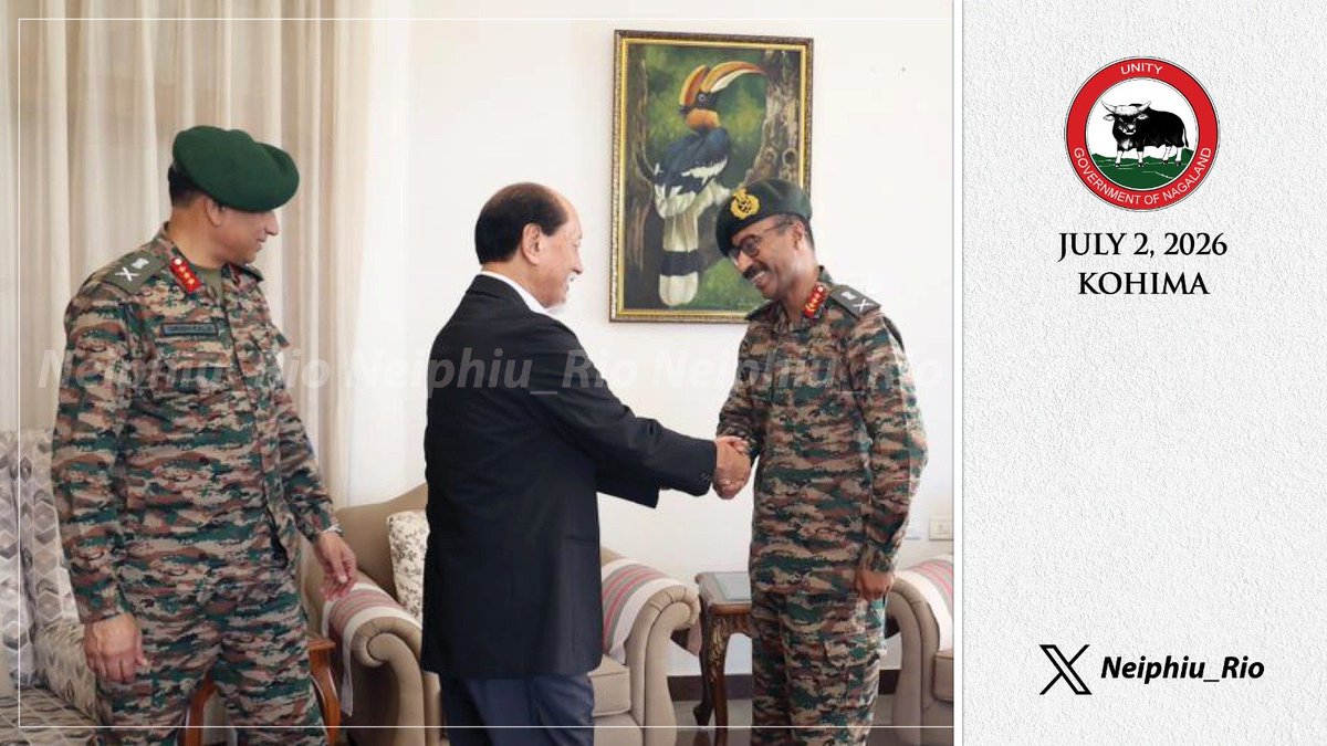 Neiphiu_Rio's tweet photo. It was a pleasure to meet Lieutenant General V. M. Bhuvana Krishnan, General Officer Commanding-in-Chief (GOC-in-C) of the Eastern Command. I wish him every success in his tenure and in the responsibilities ahead. https://t.co/vXfsI85VNm