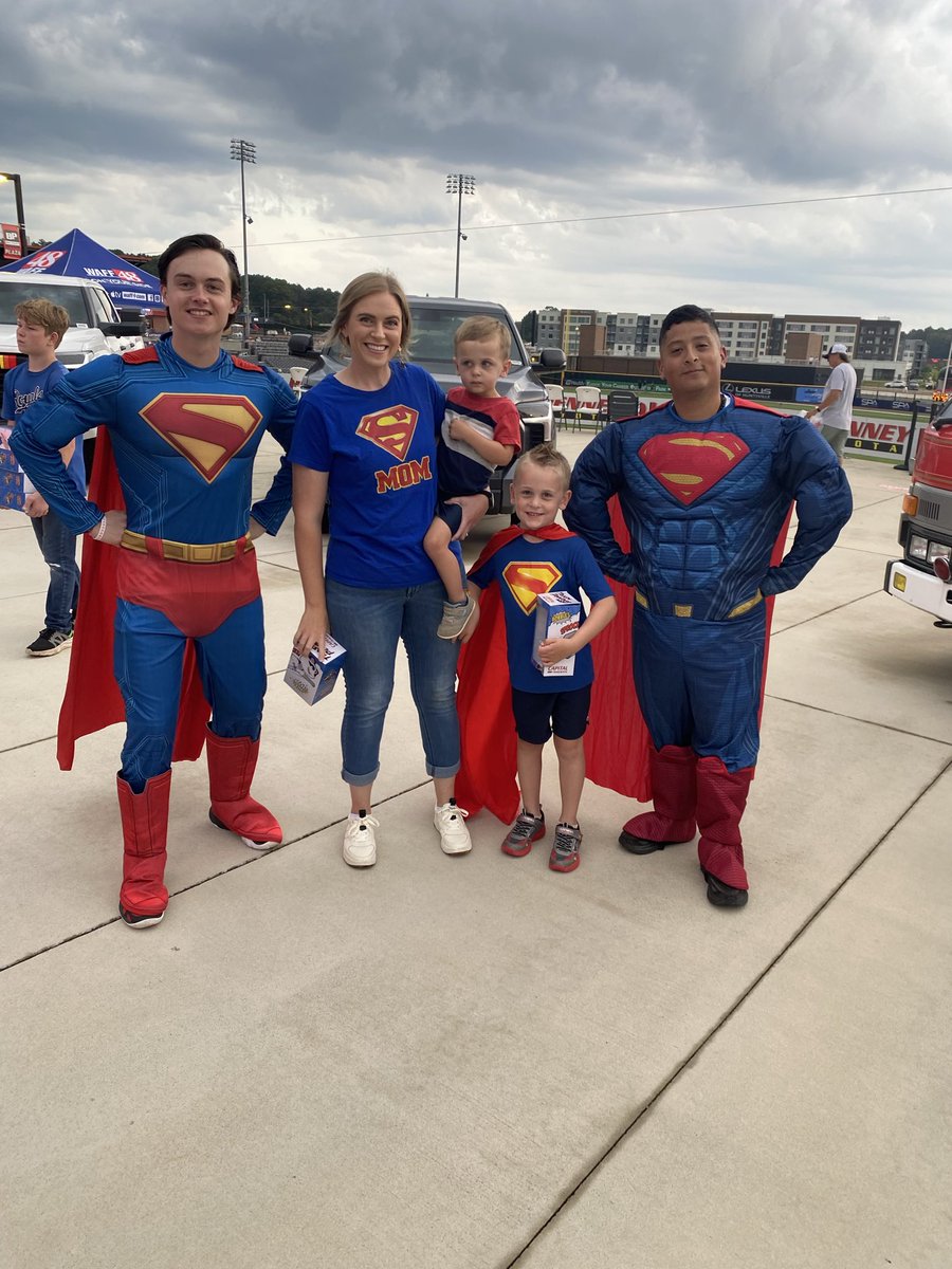 NolanCrane's tweet photo. Superhero night at the baseball stadium. Justin got all the things: a ball, ice cream helmet and the bobblehead. https://t.co/jbGazp7cFt