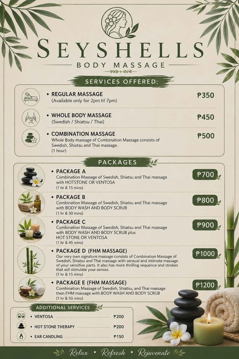 Johnlucas_mt's tweet photo. SEYSHELLS BODY MASSAGE 
💆‍♂️ RELAX. RECHARGE. RESET. 💆‍♂️

Take a break from the stress and treat yourself to a soothing massage session. Your body deserves it.

📩 DM FOR APPOINTMENTS &amp; DETAILS.
✨ Professional • Relaxing • By Appointment Only

TG:@Johnlucas_mt
@PoppersBoy01 https://t.co/ilcPFhM9Ys
