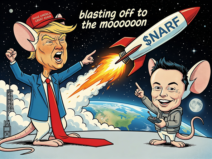narf_meme's tweet photo. $NARF is a Solana meme coin inspired by Pinky & The Brain — except it's real.   brainE Musk and Dinky Trump are trying to take over the world. We tokenized it.    — Fair launch. No VCs, no presales, no insiders.  — 26% airdropped to registered wallets  — 65% FairLaunch/Liquidity  — Liquidity locked 1,000 days — no rug  — Mint renounced  — 8B $NARF forever  — Token-2022 with 1% transfer fee  — Comics, lore & whitepaper at https://t.co/pm9b4xG7Lx  The same thing we do every night — take over the world. Not financial advice. Probably.