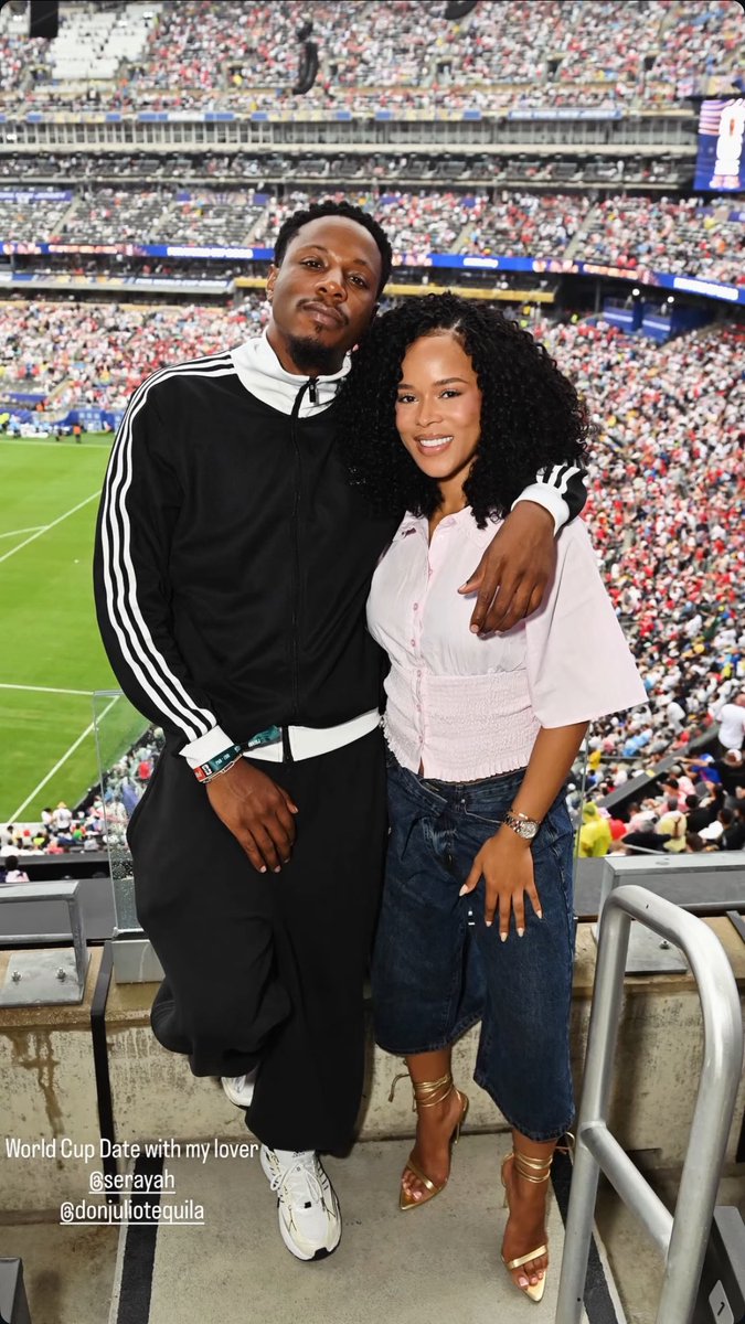 blacktwiterthrd's tweet photo. Serayah &amp; Joey Bada$$ at the World Cup! https://t.co/sruOZsUxdS
