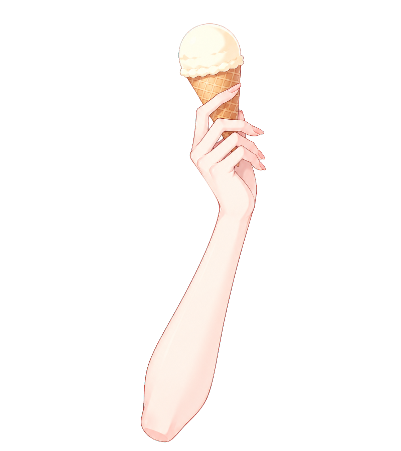 Hachie_Lab's tweet photo. 【フリー素材】アイス持ちポーズ🍦✨

本日 #ソフトクリームの日 ということで急ぎで作りました！ 立ち絵に重ねて一緒に涼みましょう🙌 画像保存でそのまま使えます👇（透過PNG）

➕フォローや❤️いいね・🔁RPで応援してもらえると今後の励みになります🐝💕
#VTuber素材 #IRIAM素材 https://t.co/K2V3nZP4uo