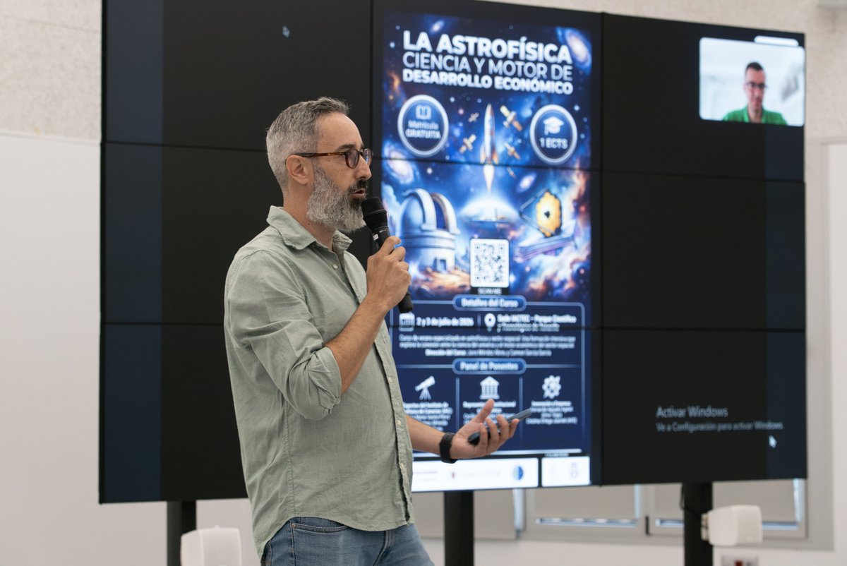 IAC_Astrofisica's tweet photo. 🎓Arranca en #IACTEC el curso "La astrofísica como ciencia y motor de desarrollo económico", organizado por el @IAC_Astrofisica, la @ULL y la @unicomplutense.
Dos jornadas para analizar cómo la astrofísica impulsa la innovación y el sector espacial.
🔗https://t.co/AFP8JulTfG https://t.co/A0Rk33YNtT