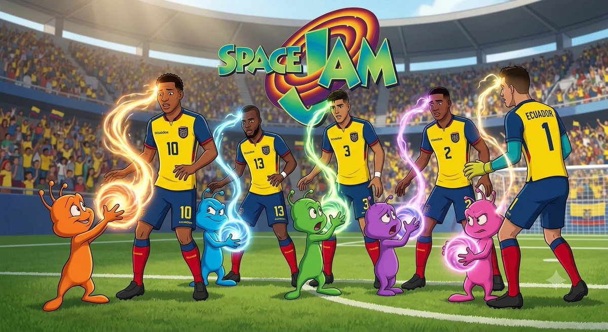mayos_ogt's tweet photo. @twotrepi 🚨CONFIRMADO

Un grupo de extraterrestres se robó el talento de los jugadores de Ecuador.

Aparentemente, lo necesitan para jugar un partido de fútbol contra Bugs Bunny.

Lamentable, la FIFA debe investigar. https://t.co/VA0NSpfmVK