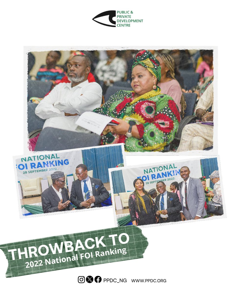 PPDC_ng's tweet photo. #Throwback to our 22 National FOI Ranking.
#FOI #PPDC #nationalFOIranking https://t.co/Zes3D2Rhjz
