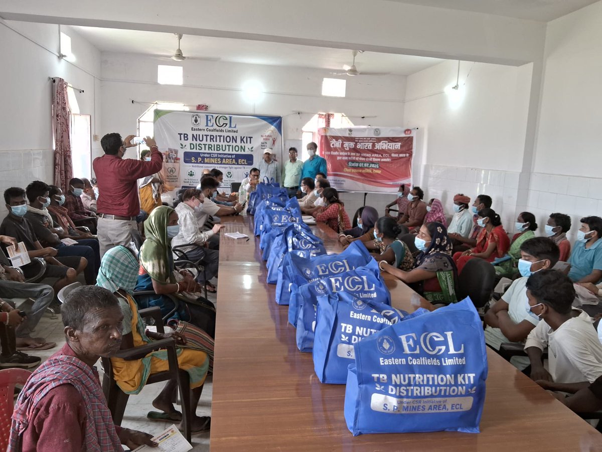 JharkhandNtep's tweet photo. Food basket distributed to 184 TB  Patients in Deoghar district by Eastern Coalfield Limited in Deoghar district.#TB MuktBharat https://t.co/UyF0zWtcwH
