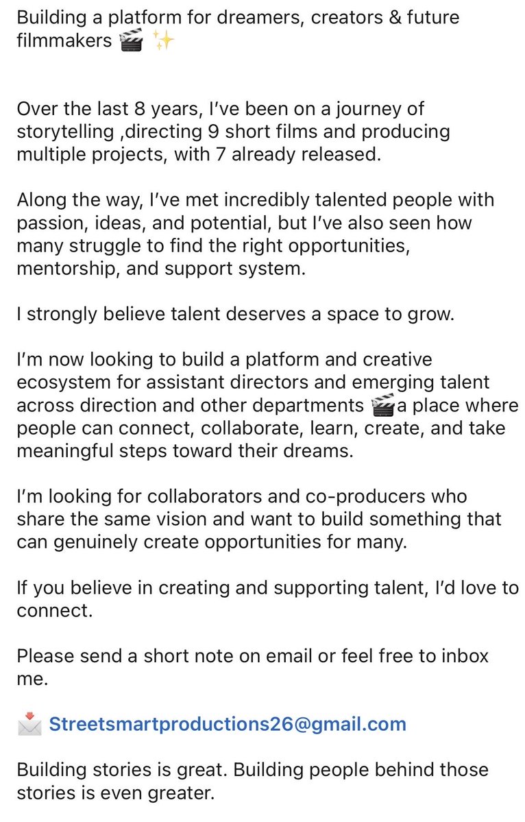 LakshmiRIyer's tweet photo. Beyond filmmaking: Building an ecosystem for creators. Not just creating films. Creating opportunities.🙏🎬
#Filmmaking #CreativeCommunity #AssistantDirectors #CoProducer #collaboration https://t.co/QHa0BsADVT