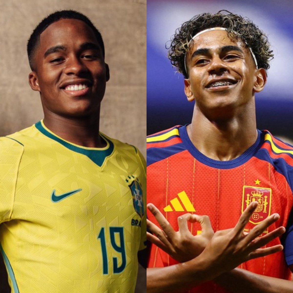 choquei's tweet photo. 🚨MUNDO: Jornal espanhol coloca Endrick no mesmo patamar de Lamine Yamal e exalta dupla como símbolos da nova geração do futebol mundial. https://t.co/VkbfQDPhkm