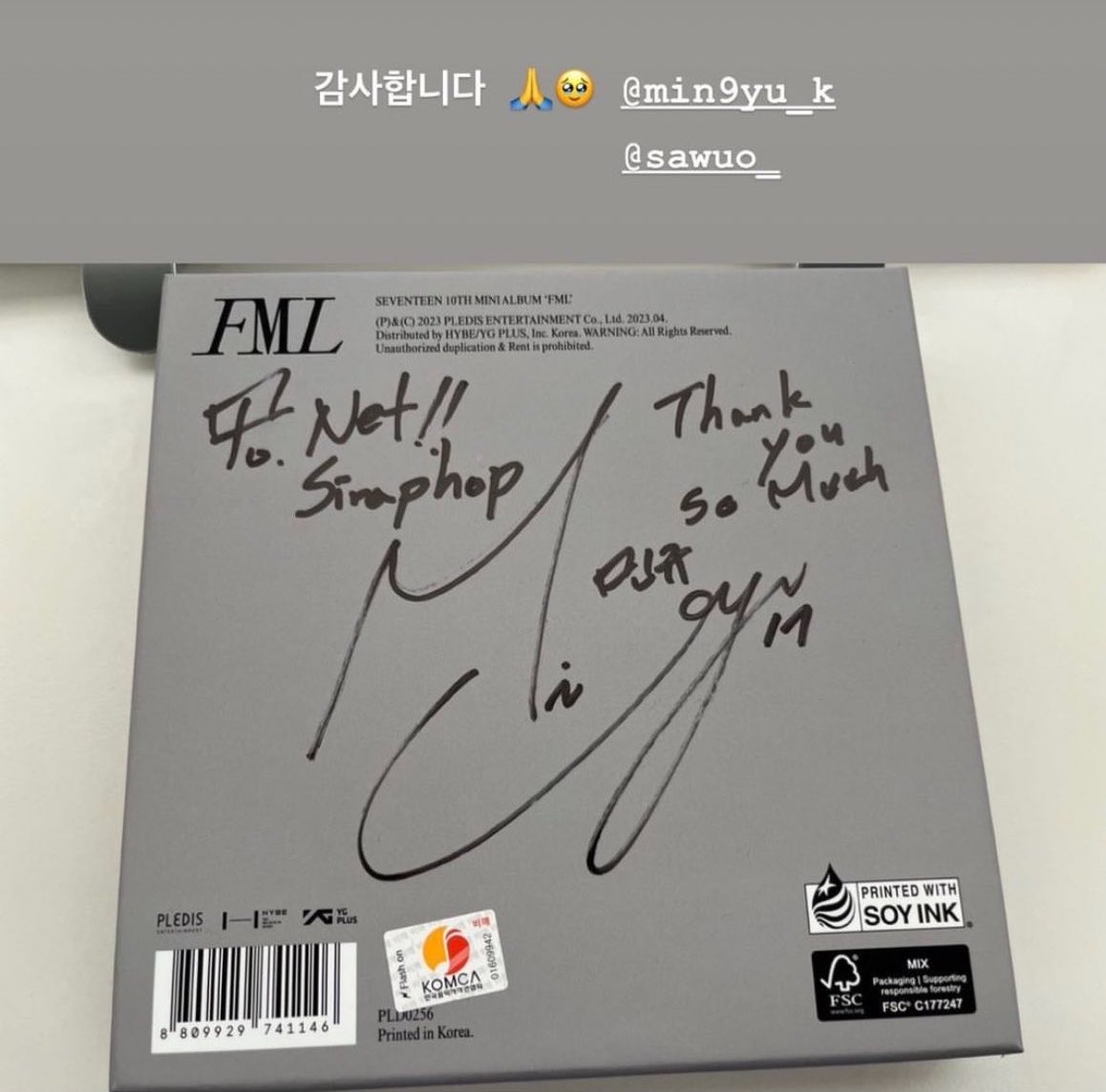 tlepaew's tweet photo. fun facts
-net once used mingyu as a reference for his korean look when he was in korea 
-a mingyu biased, even owned a mingyu signed album https://t.co/I7DO5T9zLo