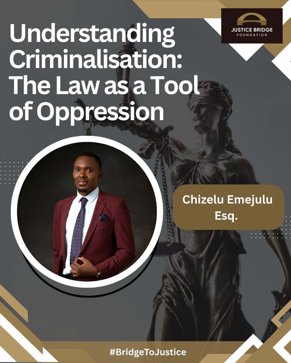 JBF_Official_'s tweet photo. We’re pleased to announce that Barr. Chizelu Emejulu will facilitate the module; Understanding Criminalisation: The Law as a Tool of Oppression, as part of the Bridge to Justice: Movement Lawyering Training Programme. https://t.co/2nhMMyXElU