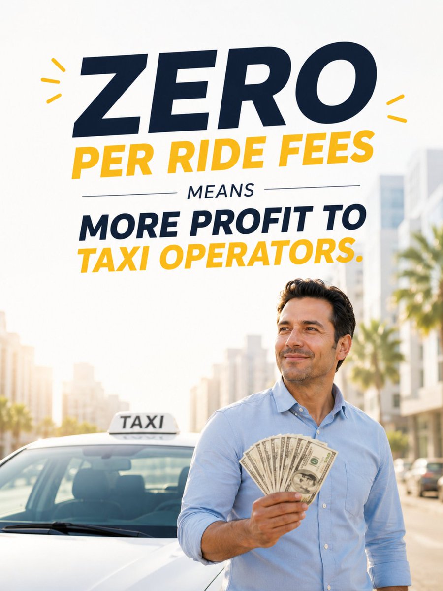 exicube's tweet photo. What zero per-ride fees means for a taxi operator:

100 rides/day at $10 avg = $1,000/day.

Marketplace (25% cut): you keep $750.
Exicube ($249/mo flat): you keep $1,000.

$7,500/month difference. Same rides. Different model.

#Exicube #TaxiApp https://t.co/YfTGD61KWR