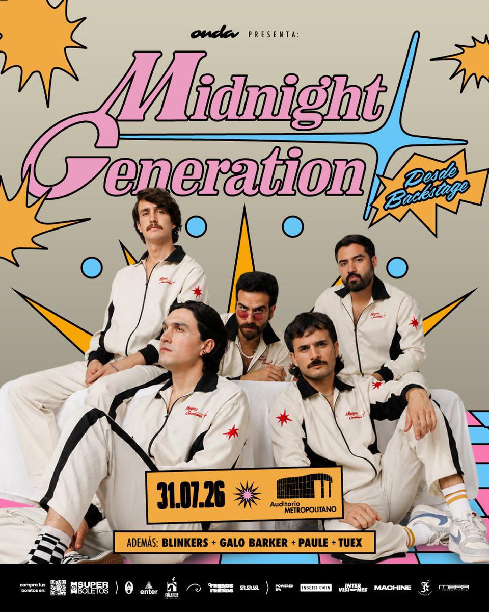 TwentyMediaa_'s tweet photo. 🔥Midnight Generation regresa a Puebla 😱
Una noche de sintetizadores y toda la energía de una de las propuestas más destacadas de la escena nacional.

📍 Auditorio Metropolitano
🗓️ 31 de julio
🎟️  @superboletosmx ⁠

#midnightgeneration #concert #puebla #discofunk #electrofunk https://t.co/xgfHn61oCT