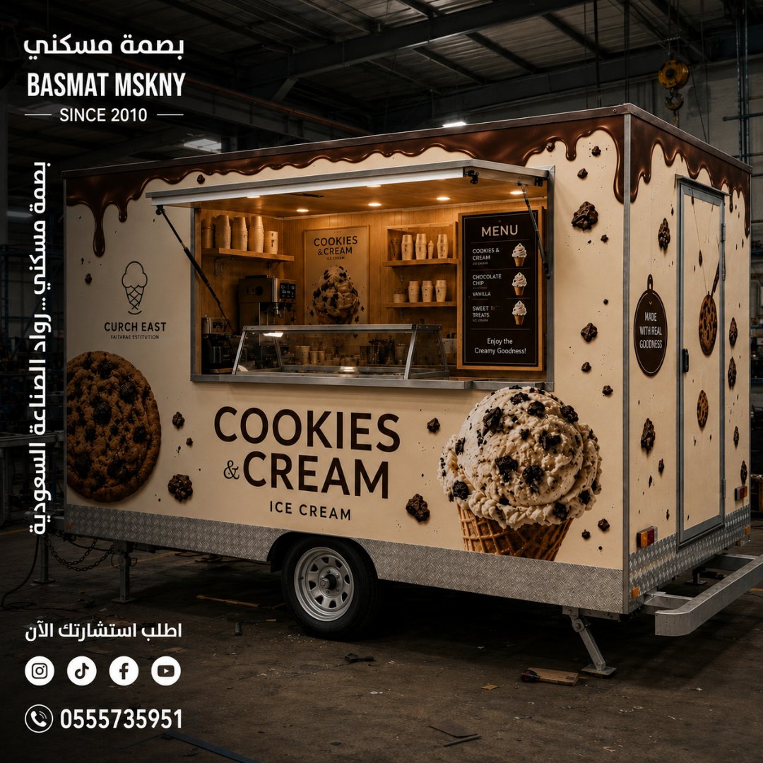 basmatmskny's tweet photo. 🍦 موسم الصيف بدأ... هل مشروعك جاهز؟

كشك آيس كريم بتصميم احترافي من بصمة مسكني، مصنع متخصص في أكشاك القهوة والفود ترك والبوثات والدرايف ثرو.

📋 استخراج التراخيص.
🤝 مبادرة مجانية لتبادل الخبرات عبر واتساب وتلجرام.

📞 0555735951

#كشك_ايس_كريم #فود_ترك #بصمة_مسكني https://t.co/55o2m1puMW