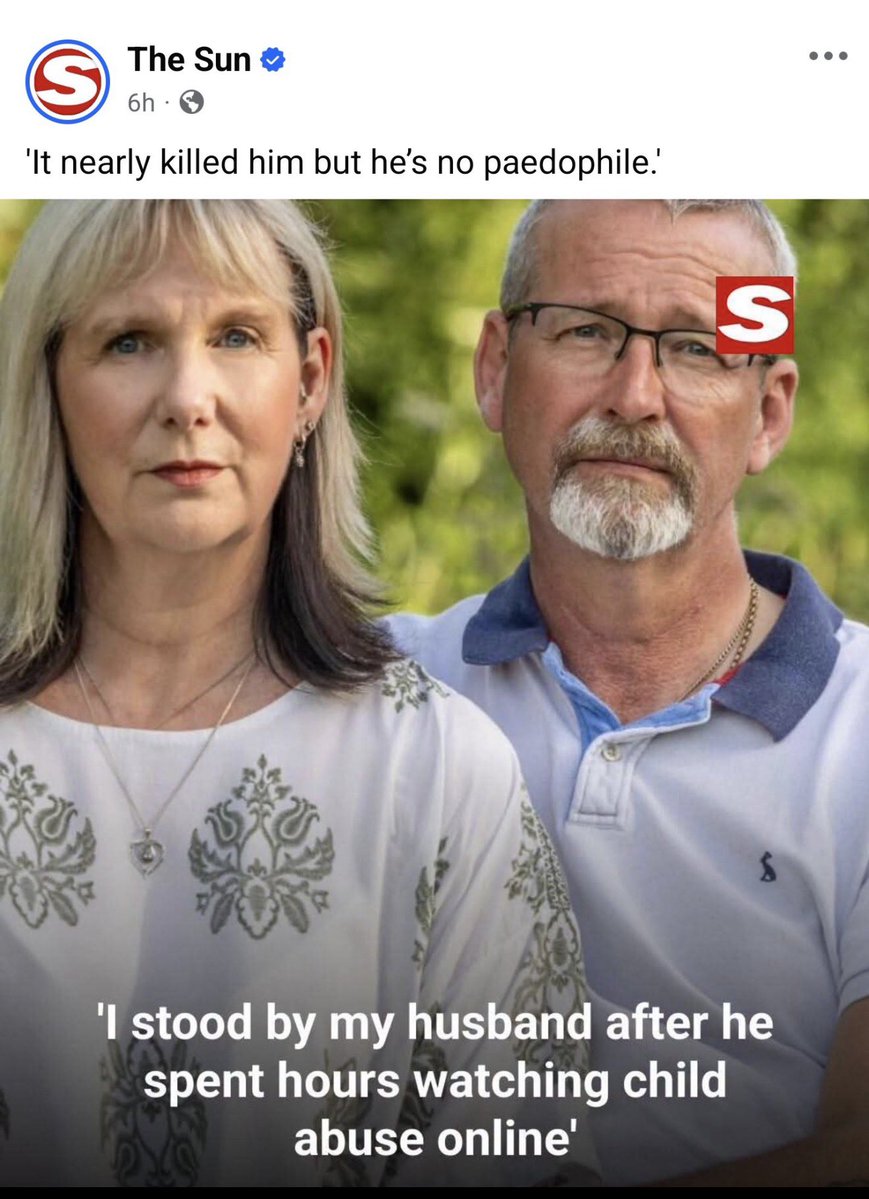 sappholives83's tweet photo. Once again, @TheSun has demonstrated its total lack of both journalistic ethics and basic human decency. 

The man featured in this article is a police officer. He was viewing child sexual abuse material as part of ongoing investigations. He was deeply traumatized by what he saw, and he does not deserve to be pictured with such a disgraceful headline. 

Officers who are required to look at this kind of material are devastated by it. PTSD is pretty much a guarantee. This work shows you the absolute worst of human nature, things you couldn’t have imagined even in your darkest, most twisted nightmares. I’ve worked these cases. I’ve seen the things that pedophiles enjoy, the things they do to kids — and toddlers, and babies, and even infants. Sometimes the victims die. Sometimes you can tell they’re going to. And even when there’s no violence involved, the victims — children — are suffering right in front of you and there’s nothing you can do about it. For people who are wired to protect others, there’s very little that’s worse. 

The Sun owes this man and his wife a printed apology and a clarification. It is no small thing to stand by a spouse who works law enforcement of any kind, and to stand by a spouse who is traumatized from working CSAM cases is even more difficult. These two people deserve better than this deliberately misleading headline.