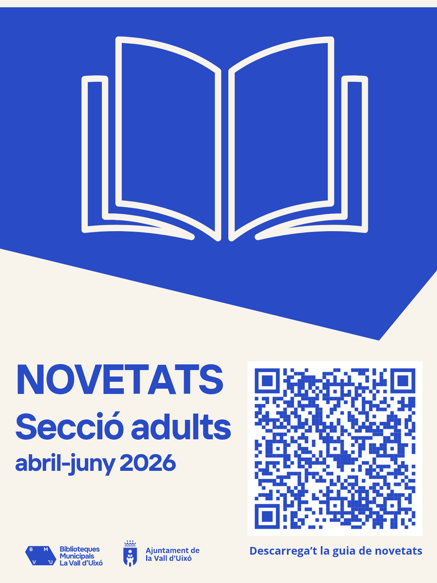 bibliolavall's tweet photo. NOVETATS ABRIL-JUNY: Secció adults 📕

👉🏼Més de 300 llibres al teu abast: narrativa, còmic, llibre informatiu, etc.

👉🏼Descarrega´t la guia de lectura i fes-te amb la teua lectura favorita:
https://t.co/M2LSV34CAG https://t.co/FSJkMtwvsz