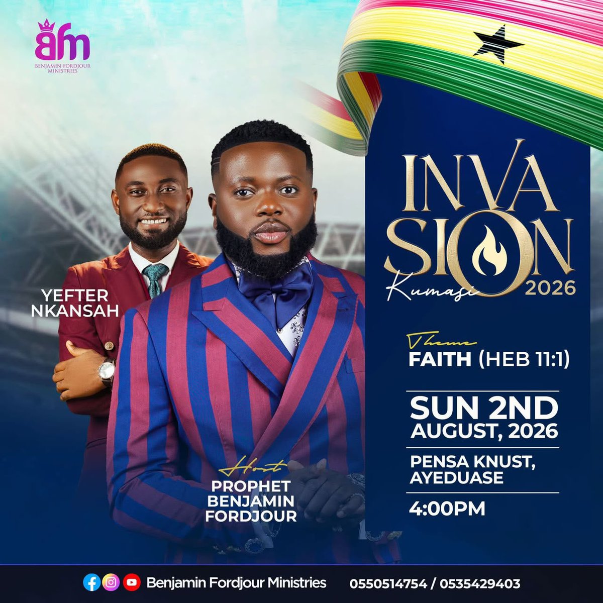 CBCInc_hypes's tweet photo. GUESTS UNVEILED: INVASION KUMASI with Prophet @benjamin_fordjour which comes of on Sunday, 2nd August at Pensa KNUST, Ayeduase, at 4pm.
@sandyasaremusic
@_jojoarhin
@efegracemusic
@joshuaahenkorah
@quame_gyedu
@NkansahYefter
Follow @CBCInc_Hypes
#CBCIncHypes https://t.co/6Qm2gulBYe