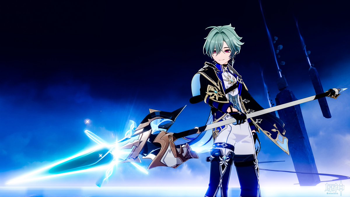 shadow_0824's tweet photo. 個人的に1番好きなのは元素爆発を撃ったあとにナイフを指で挟んで汚れ的なやつを拭ってるローエンくん https://t.co/SOE1yAzuzl
