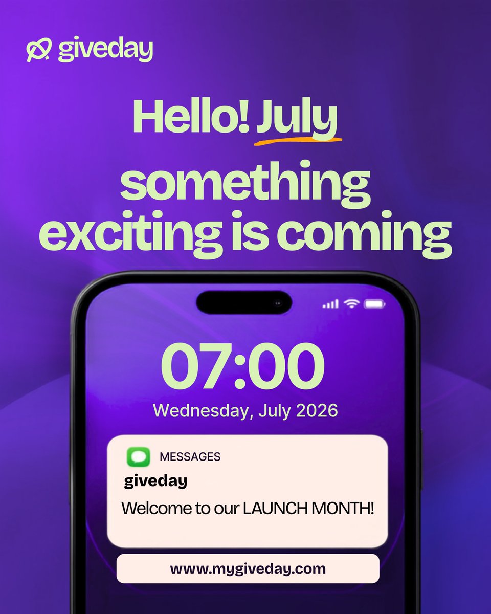 mygiveday's tweet photo. Hello, July. ๐ฟโจ
For months, we've been building something rooted in generosity, community, and the belief that giving should be simple, meaningful, and accessible to everyone. Now, we're one step closer to sharing it with you.
#Giveday #GiveWithGiveday #LaunchMonth #Impact https://t.co/qzp7JRzbjx