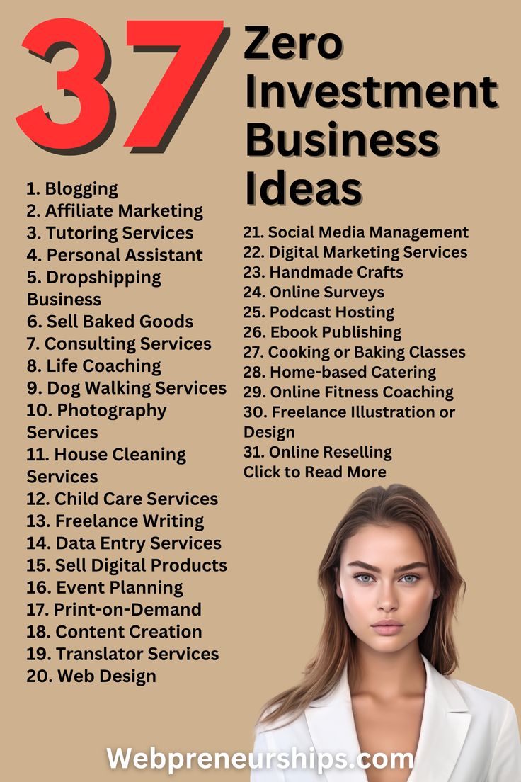 RealLinaAI360's tweet photo. Zero Start-Up Costs: 37 Business Ideas That Cost Nothing to Start https://t.co/Pd8kjioo6E