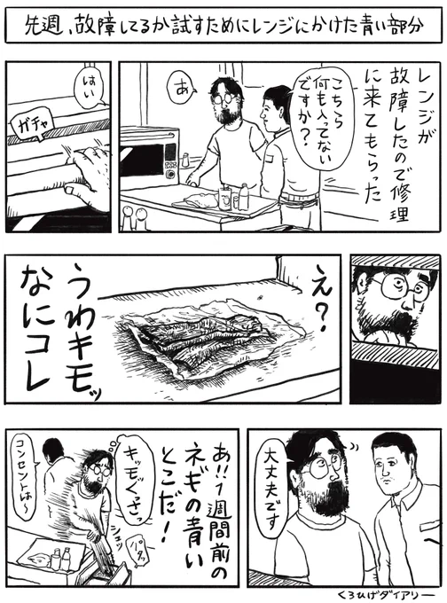 先週、故障してるか試すためにレンジにかけた青い部分 
