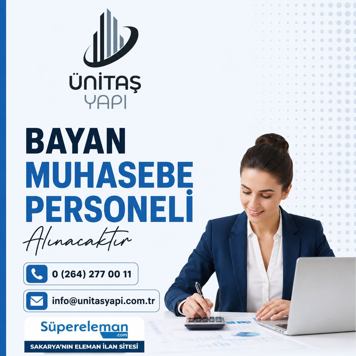 SuperEleman's tweet photo. Bayan Muhasebe personeli alınacaktır.

 İlan Detayları:
https://t.co/nFJeCaZNsO

Daha fazla ilan görmek için web sitemizi ziyaret edebilirsiniz: https://t.co/WEYLif47Hw #sakarya #işilanı #işfırsataı #personel #elemanaranıyor https://t.co/5HThzbIFyv