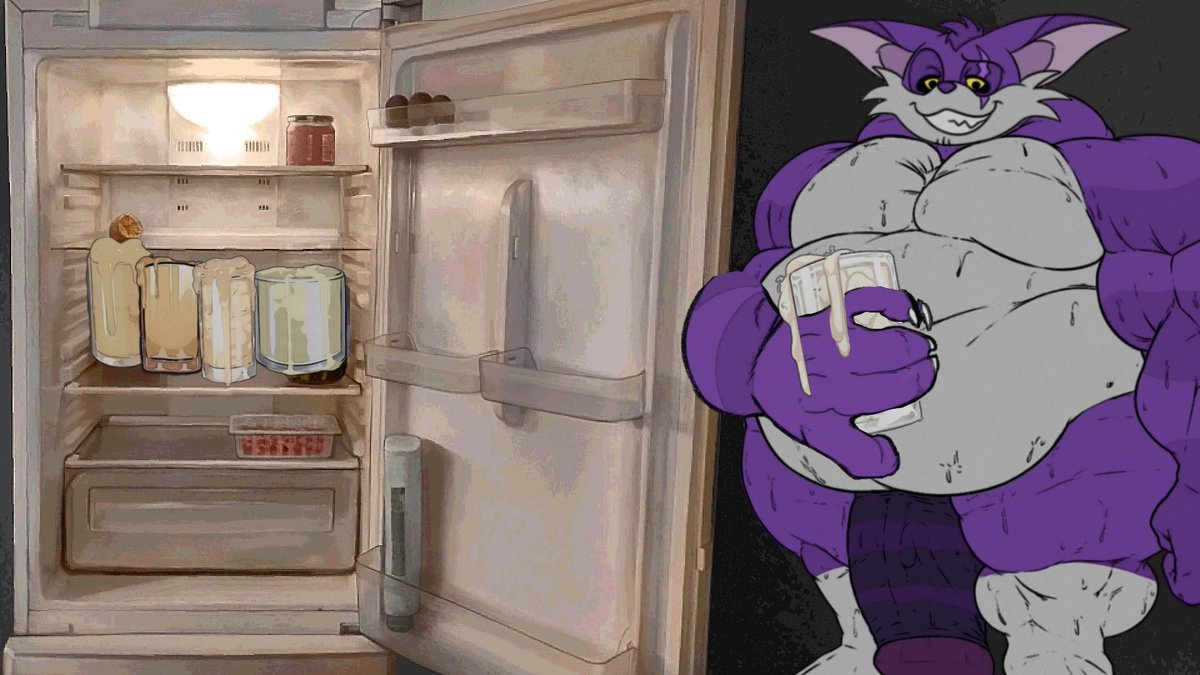 BigDickTheCat's tweet photo. "Noticed yer fridge was empty so I stocked up for ya!" https://t.co/MLVw7gToEL