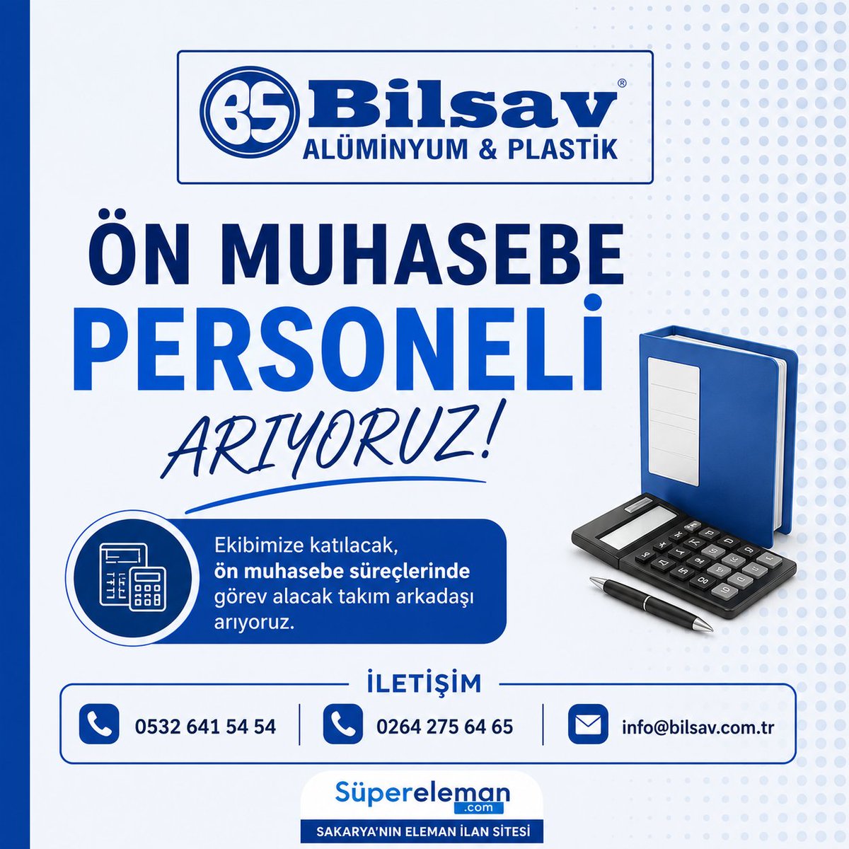 SuperEleman's tweet photo. Ön Muhasebe Personeli Arıyoruz

 İlan Detayları:
https://t.co/KpgrZe0SbB

Daha fazla ilan görmek için web sitemizi ziyaret edebilirsiniz: https://t.co/WEYLif47Hw #sakarya #işilanı #işfırsataı #personel #elemanaranıyor https://t.co/t7jkb8lsZj