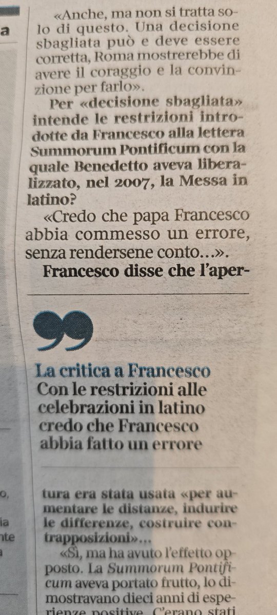ARosesto's tweet photo. Lo #Scisma dei #Lefebvriani è figlio dei disastri fatti da Papa Francesco. Ma i peggiori sono quelli di aver allontanato i fedeli tradizionali e distrutto la figura trascendente del Papa. 
Adesso perfino un arcivescovo scrive chiaramente che ha sbagliato. https://t.co/qd4id4LAwj