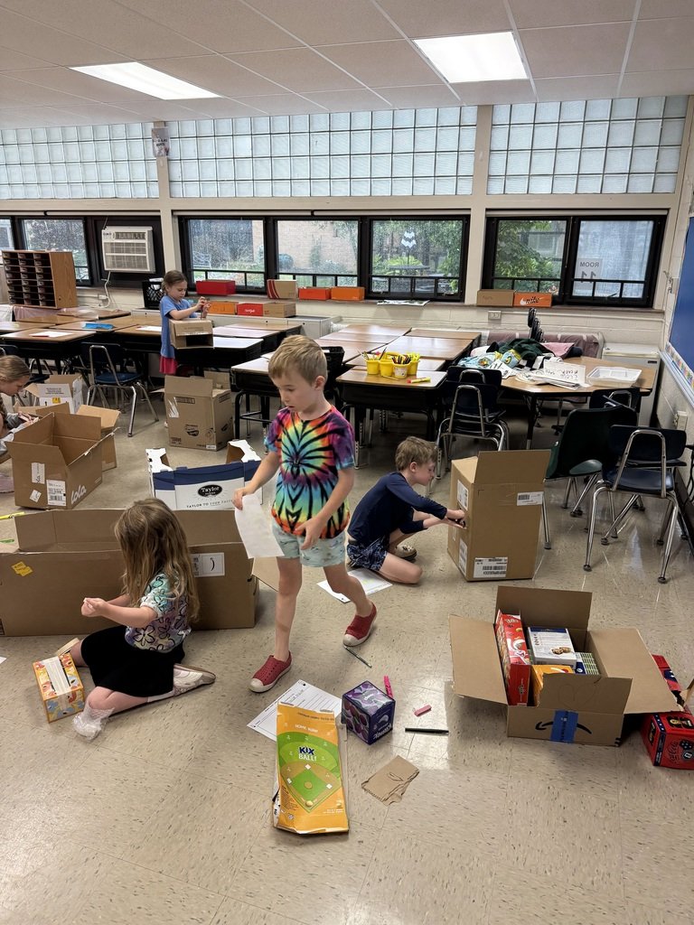 BayNormandy's tweet photo. First-grade Westerly STEM Campers had a blast learning about force &amp; motion, making shoebox guitars, windchimes &amp; their own inventions, while  exploring solubility and capillary action! https://t.co/VU7sFV1Nof