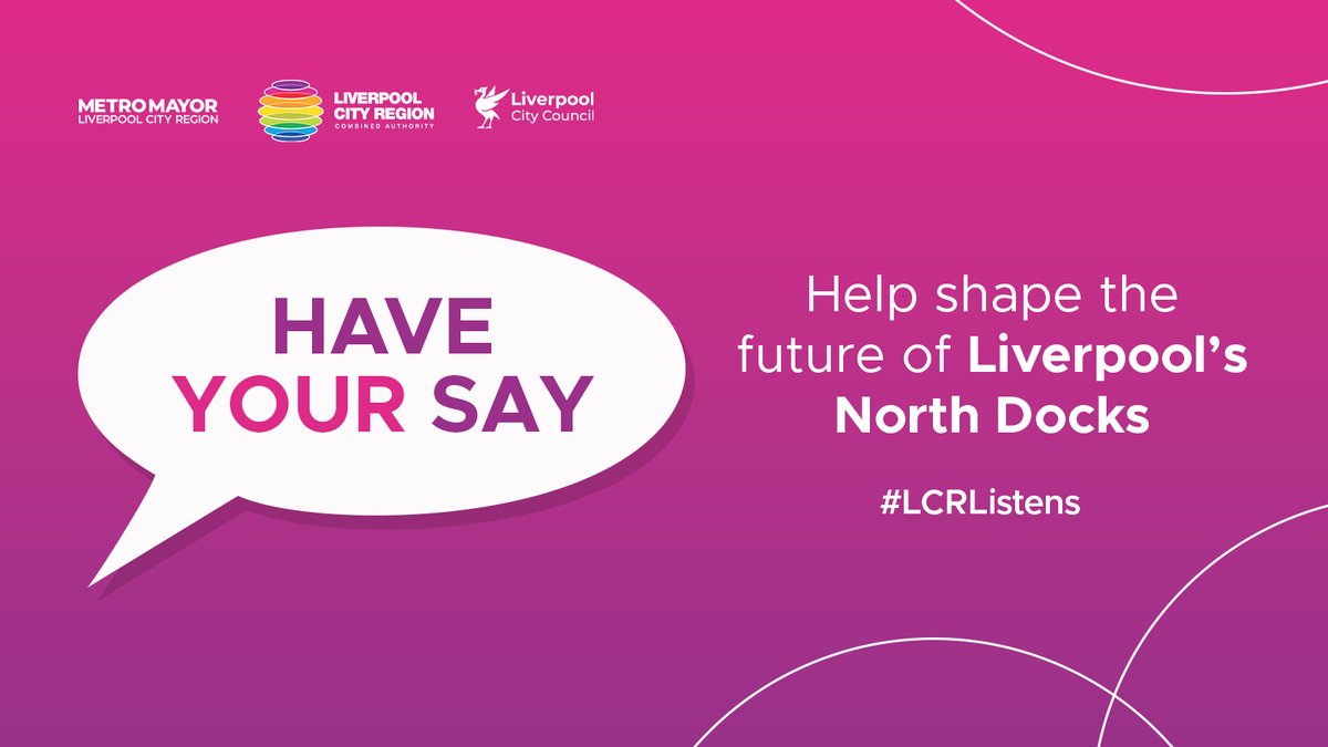 LpoolCityRegion's tweet photo. Got a spare 5 minutes? Have your say on the future of Liverpool’s North Docks. 🗣️

Liverpool City Region Combined Authority is proposing a Mayoral Development Corporation to help unlock investment, new homes, jobs and green spaces across the North Docks.

We want your views on the proposals – including the boundary, powers and name.

Have your say and take part in the consultation here: https://t.co/LotHtQZ14E

#LCRListens #DevolutionDelivers