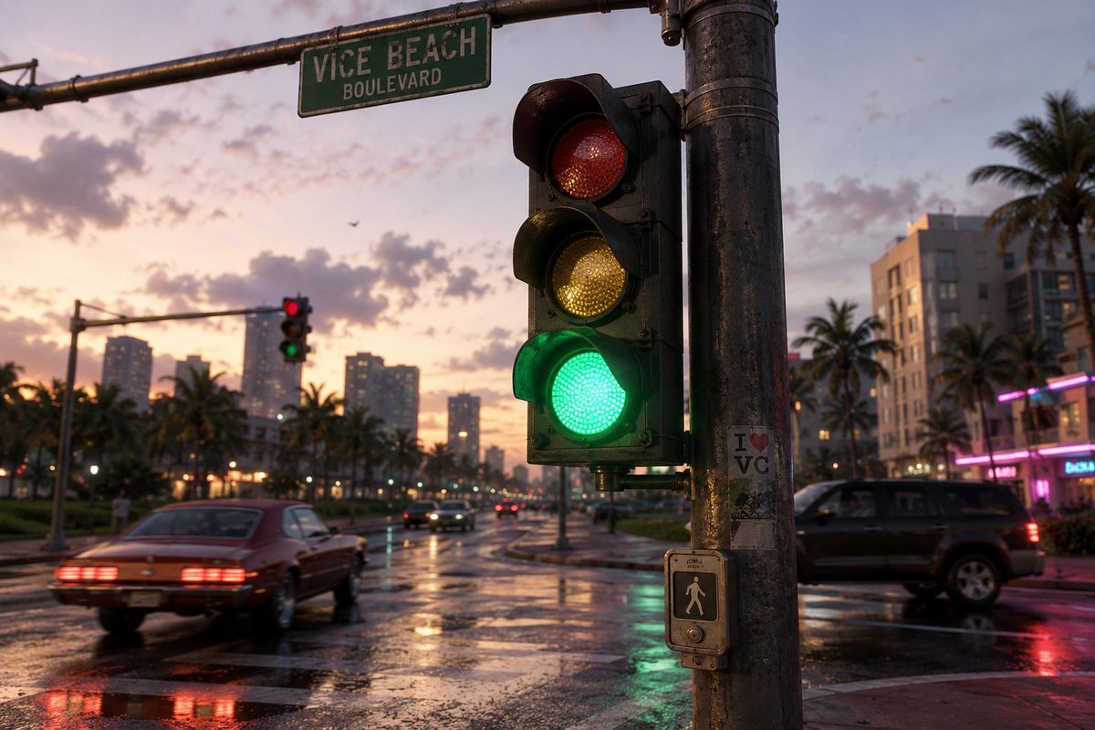 GamingCentral26's tweet photo. 🚨 BREAKING: Rockstar has delayed GTA VI by another 9 minutes because one traffic light changed to green 0.2 seconds too early. 🚦

#GTAVI #RockstarGames #GTA6 https://t.co/iH60w4aoan