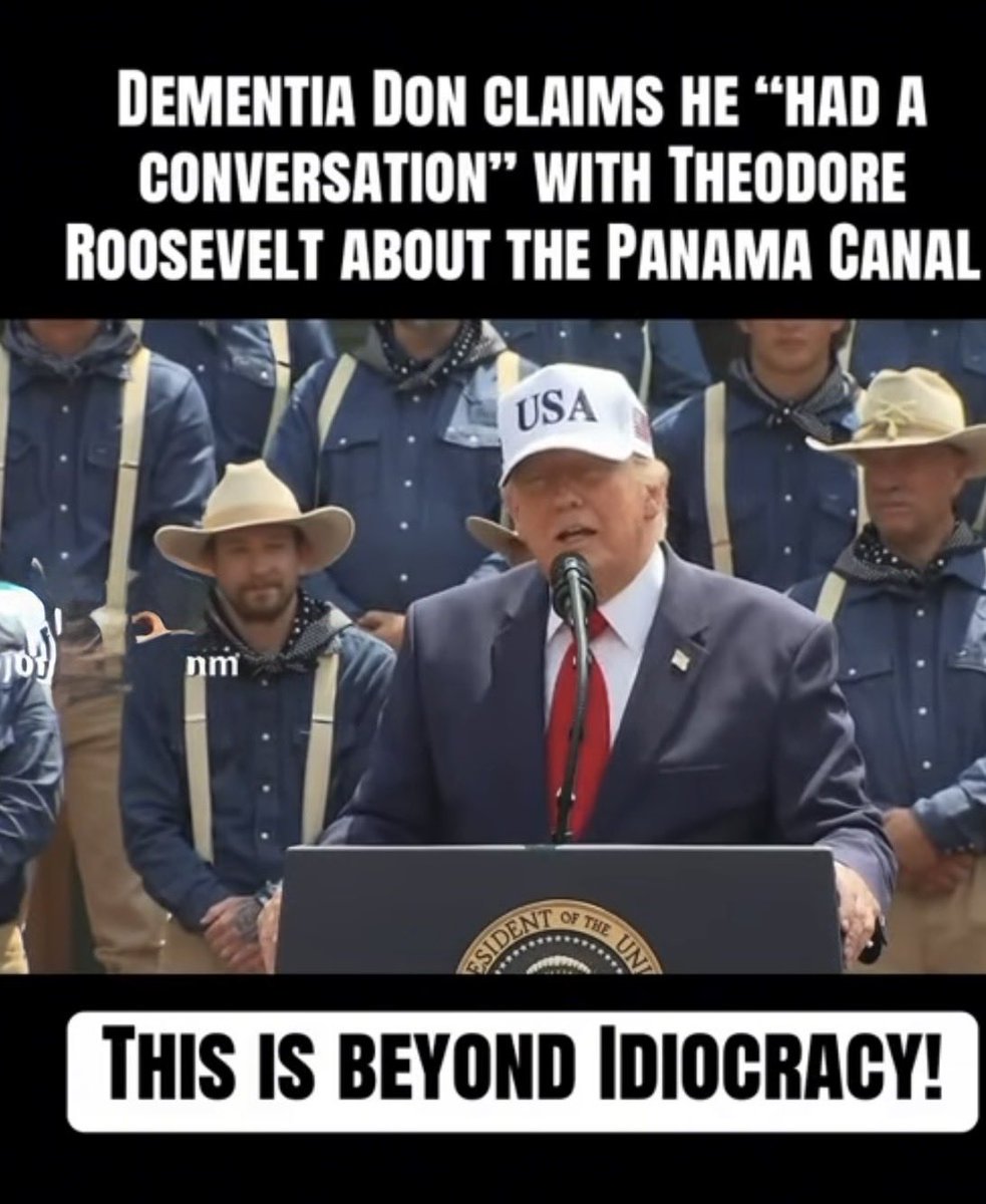 michaelt5656's tweet photo. And the idiots in the audience clapped! Theodore Roosevelt died in 1919. https://t.co/mxSR3VcNPz