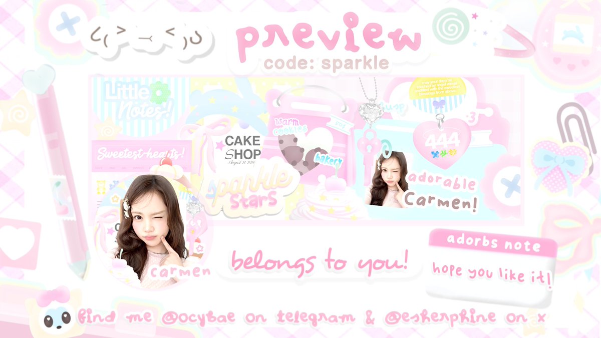 ESherphine's tweet photo. help retweet? maaci 🎀 ♡

hai, aku bawa layout ready stock STELLA, IAN, CARMEN &amp; YUHA ⭐️ 🍎 yang bisa kamu adopt dari sekarang melalui dm dengan harga 12k. free retext nick di ava dan header yap, yuk jajank! .. (˶>⩊<˶) <3 

#bealanja layout https://t.co/MALQm0bw1l