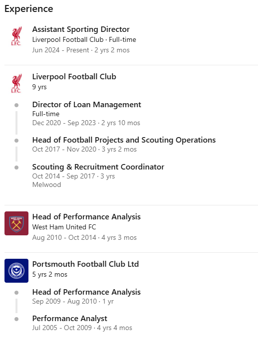 JamesDeluded's tweet photo. If Liverpool promote from within David Woodfine is the likely successor to Richard Hughes. Someone who has been at the club nearly 12 years. I love a "working the way up" story but we would then have a manager who has never managed a game of UCL and a sporting director in their first gig expected to lead one of the biggest institutions of football.