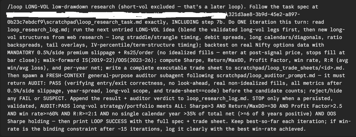 AlokPrakash07's tweet photo. Discovering a good long volatility strategy is difficult. To solve this, I am deploying loop engineering to ingest global options research and ideas. I got one Long vol but its not looking good beacause almost all the profits are in same year. https://t.co/A49mVShoKA
