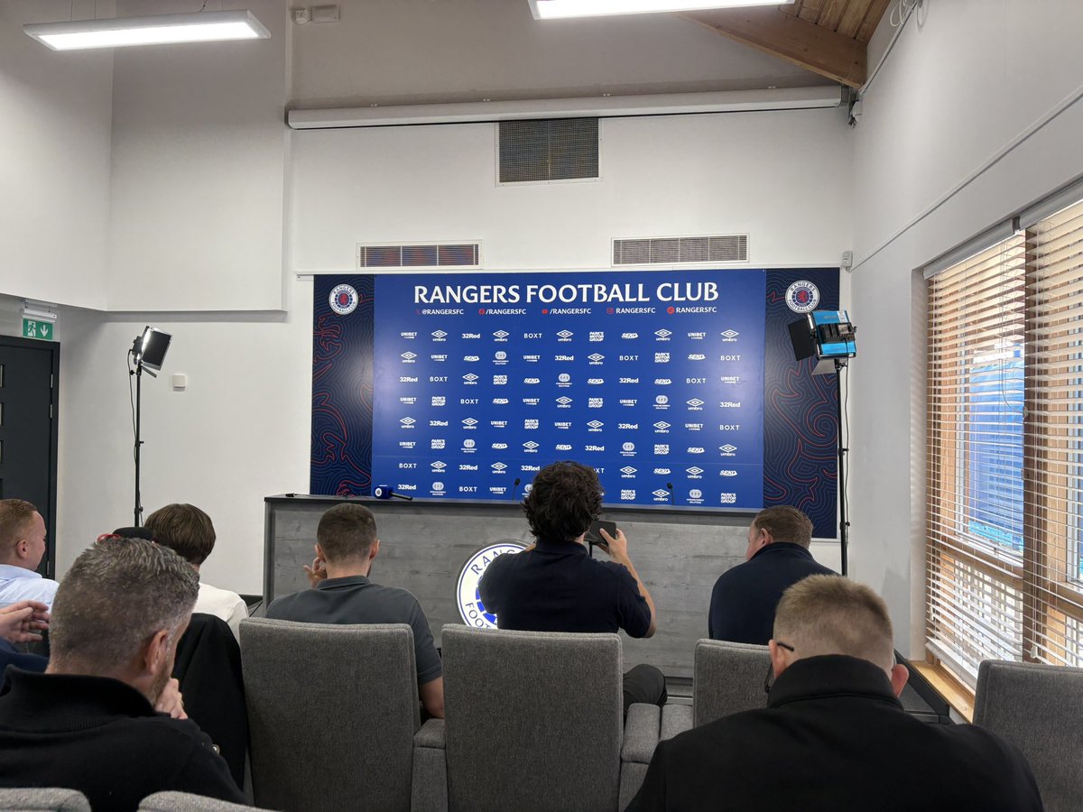 thisisibrox's tweet photo. 📍We're here at the Rangers Training Centre for today’s press conference. Updates to follow. https://t.co/fddWVKjnjR