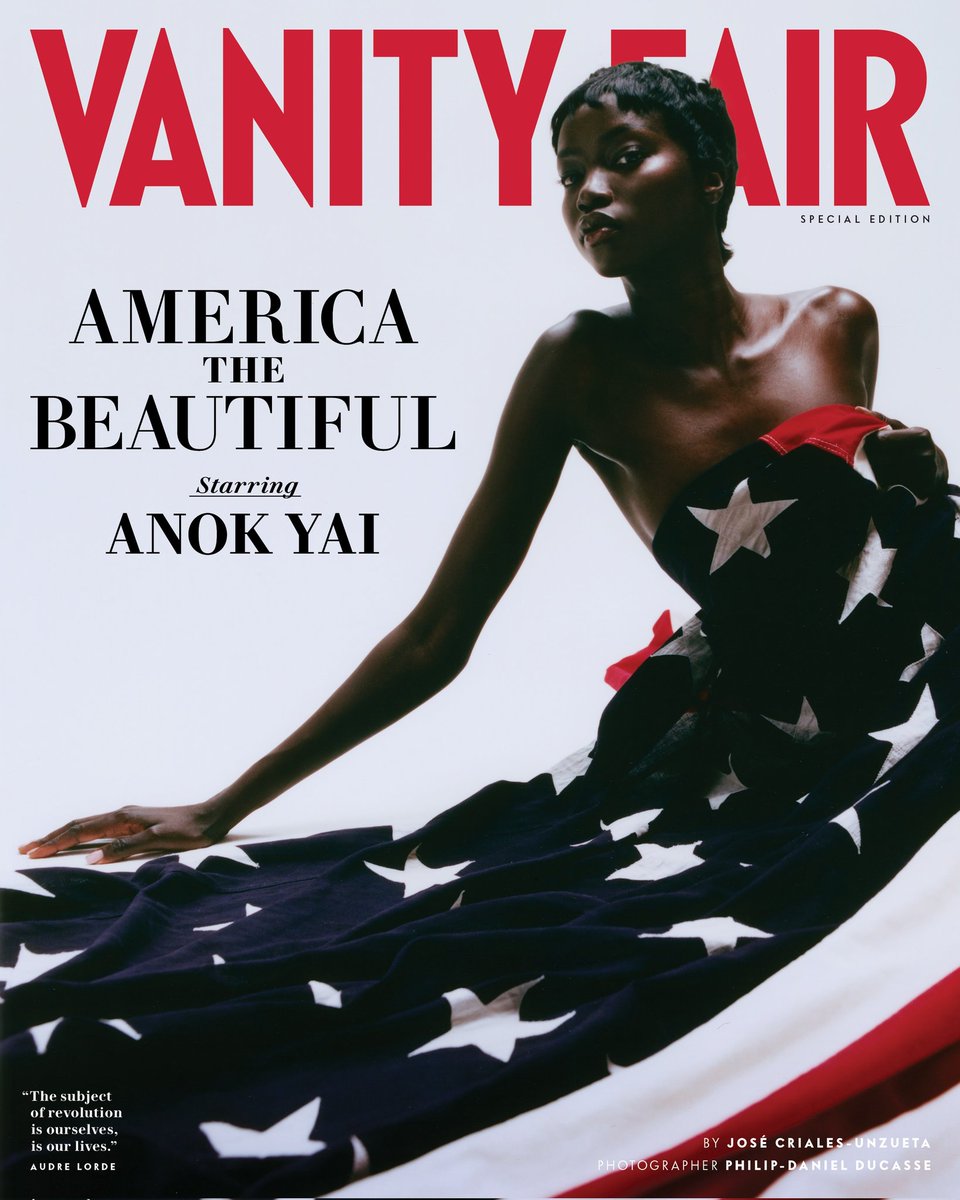 blackishpress's tweet photo. Iconic! Anok Yai graces the cover of Vanity Fair magazine https://t.co/AaVL575KpA
