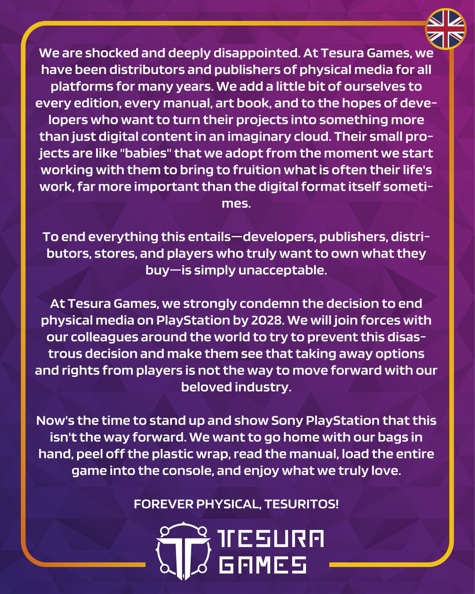 TesuraGames's tweet photo. 🟣 OFFICIAL STATEMENT 🟣 https://t.co/T9LLUss9Cs