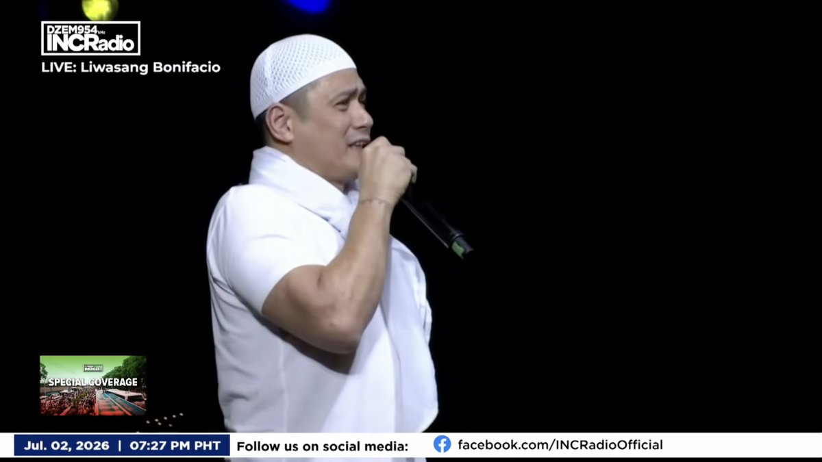PhilippineStar's tweet photo. ‘ANG TAWAG DO'N, LOKOHAN!'

Senator Robin Padilla speaks before members of the Iglesia ni Cristo (INC) as the religious group concludes its peace rally on Thursday at Liwasang Bonifacio.

“Iniisa-isa na kami sa minority. Kanina, paggising ko, pagtingin sa social media, ang sabi ay kakasuhan na raw ako. Pinatakas ko raw si Bato. Obstruction of justice daw ang ikakaso sa akin. Nakita n’yo ba ‘yung CCTV? Hindi kami tumakas, naglalakad kami. Ang tawag do'n, lokohan!” he said. (Screenshots/INCRadio DZEM954)